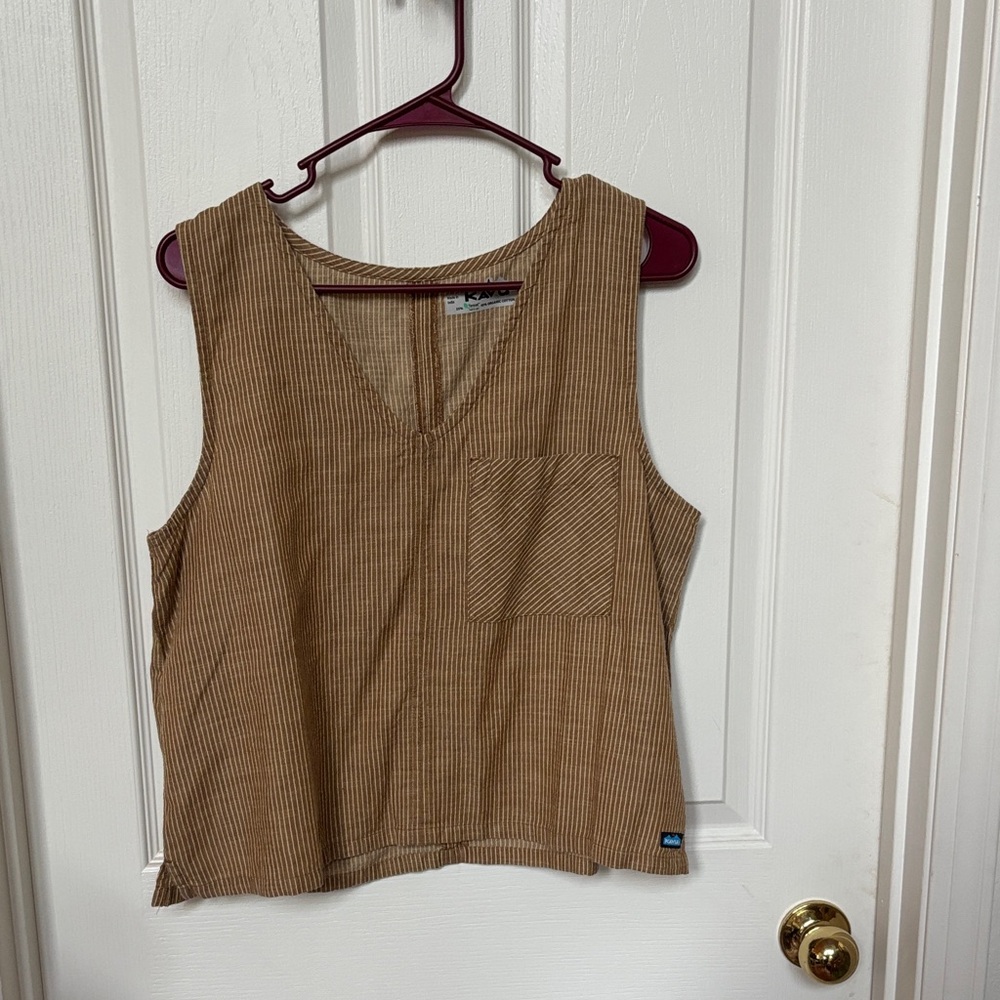 Kavu Tan Striped Tank Top